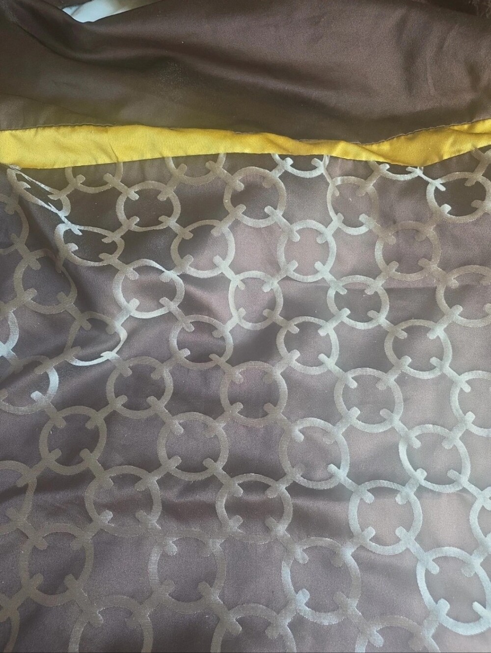 Gray Geometric Pattern Decorative shower Curtain with Yellow Accent